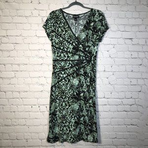 Connected Green Printed Dress Size 12